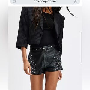 Understated Leather Reflection Shorts in Black NWOT